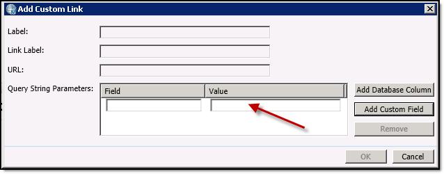 Select the column. When the query string is submitted to the Salesforce server, the value of this field from the current contact record is substituted. Then click OK.