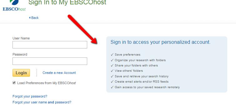 Users create their own free account, there is not an administrative login. Each database vendor will require a separate account (ProQuest, EBSCO, Gale, etc.