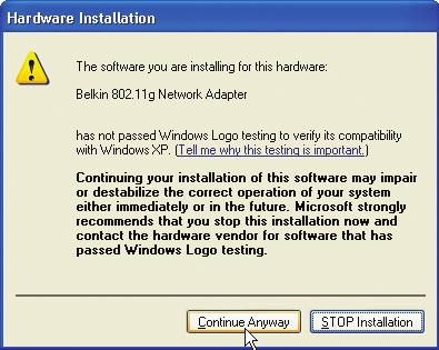 Installing and Setting up the Card 3.2 Depending on the version of Windows you are using, you might also see a screen similar to this one.