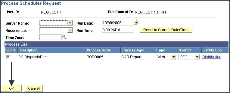 Click Run The Process Scheduler Request page 9.