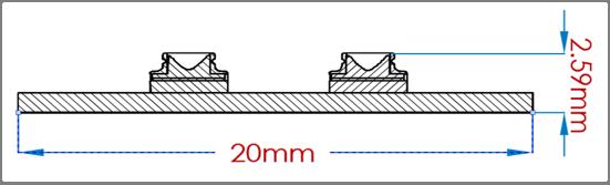 mm x 2.59 mm (max) as shown in the figures below.