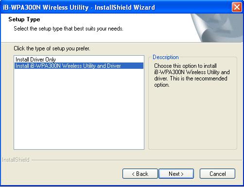 Selecting Install Driver Only can only install driver. Click Next to continue.