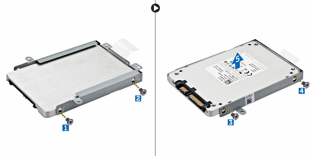 Installing the SSD 1. Perform the following steps to install the SSD : Figure 1. 2.