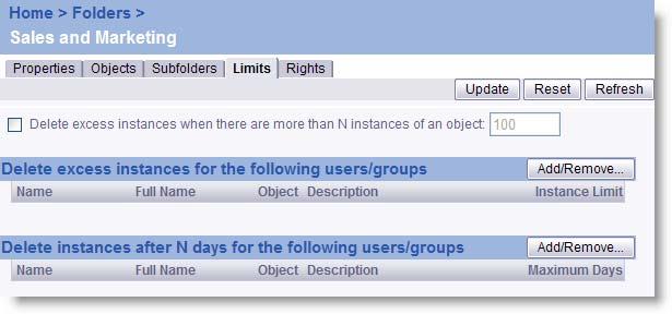 Lesson 4 - Folder Management Folder Limits As users run and view reports you can see that a folder could become cluttered with instances very quickly.