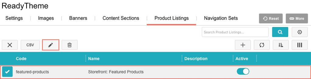 You can choose what products are pulled to display on the Storefront page under Featured Products. Here s how: 1. Click Menu then scroll down to ReadyTheme 2. Click on the Product Listings tab 3.