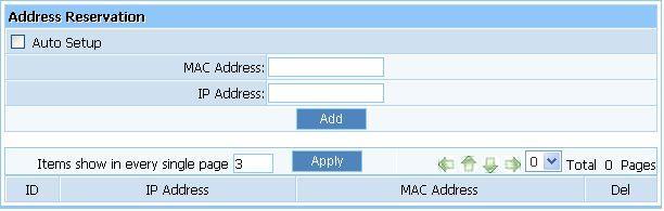 reserve IP address for designed physical address host.