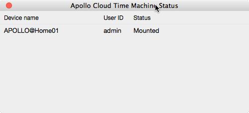 Go up to the Menu Bar on your desktop, right-click on the Apollo icon, and scroll done to select Time Machine