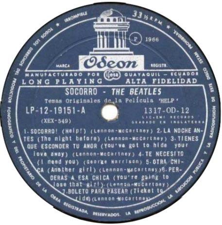 This is why Help! was first released with the same cover as the Argentinian album, The Beatles (DMO-55506). That album features the British matrix number just as appears on the Argentinian album.