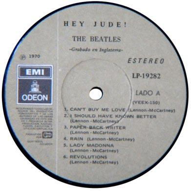 Abbey Road LP-12-19284 Let It Be LP-12-19288 Tan Odeon Label With Logo at Left From 1971 to 1977 Odeon used a label with all of the