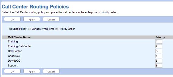 Figure 4-23: Call Disposition Codes Within the Call Center Routing Policies