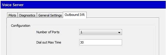 Configuring Appointment Reminder for CSV File 2-6 Chapter 2 Installing and Configuring Appointment Reminder Click To specify the number of simultaneous outbound calls 5 Click Voice Server, located in