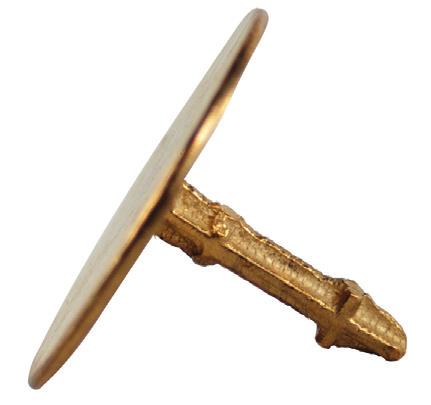 Surveying Markers FLAT SURVEY MARKERS (MADE IN USA) Cast from solid brass. Ribbed shank prevents turning or loosening.