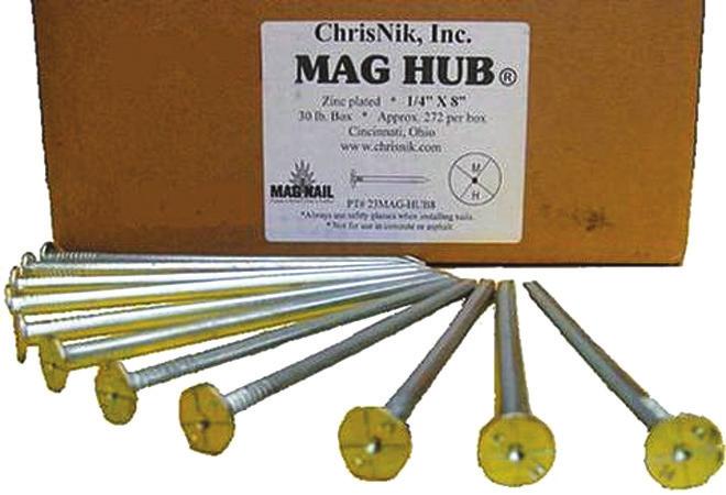 diameter with center punch and crimped edges. Especially valuable for indicating semi-permanent points with spikes or nails. 1 lb. carton.