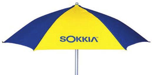 Water resistant vinyl umbrella; yellow with blue logo 813642