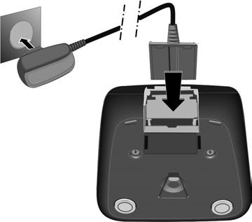 Plug the mains adapter into the plug socket 2.