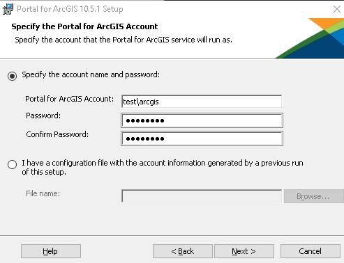 5. Click next and choose your user to run the portal windows service. 6.