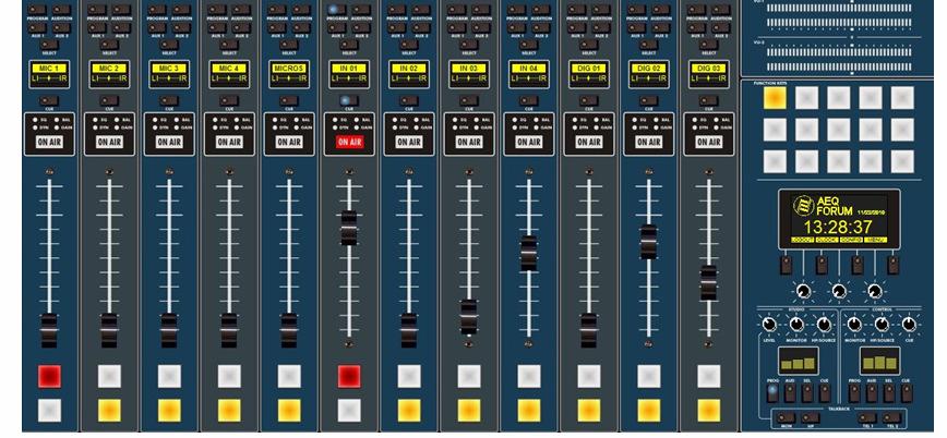 2. PHYSICAL DESCRIPTION OF THE UNIT AEQ FORUM is a self-contained, compact digital mixing console, which means that its two functional blocks are housed in the same physical chassis.