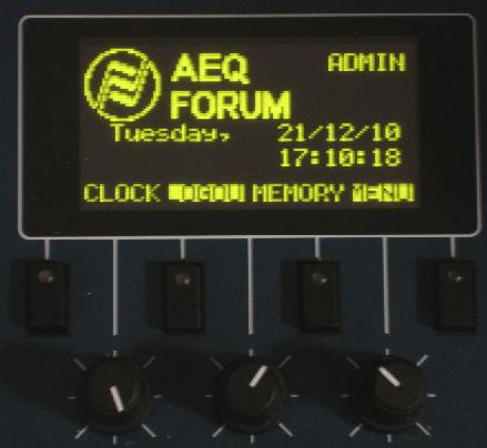 AEQ FORUM Control Surface - Channel module Located in the upper part of the channel are 4 routing keys - PROGRAM, AUDITION, AUX1 and AUX 2, and a SELECT button to assign the channel to advanced