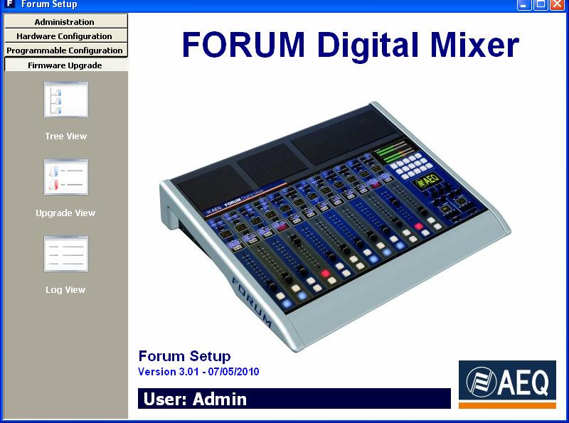 FIRMWARE UPGRADE menu and sub-menus Any FIRMWARE UPGRADE or other operation in this section of the ForumSetup application should only be accomplished by qualified personnel in possession of all