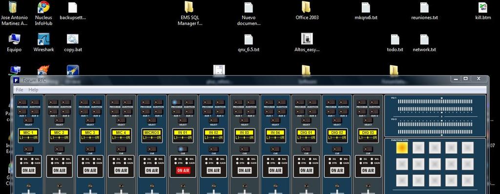 5. REMOTE CONTROL SOFTWARE The AEQ FORUM mixing console optionally includes a remote control software called VIRTUAL FORUM. This application enables the remote virtual operation of the unit.