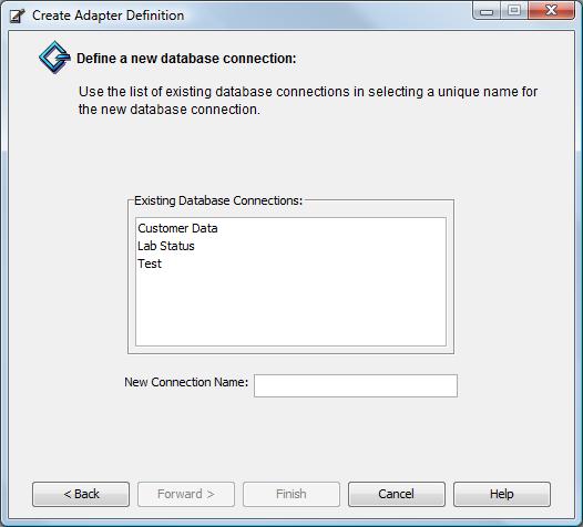 8 If using an existing connection or creating a new connection from an existing connection, modify the properties as required for connection.