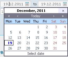 1.8 Using the calendar By clicking on a date field a calendar shows up and you can