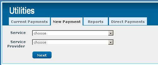 7.2 New payment - utilities From the tab New payment