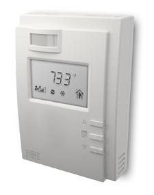 Allure EC-Smart-Vue Series Line of communicating room temperature sensors with communication jack, a backlit-display and configurable graphic menus that allow occupants to set occupancy, setpoint