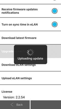 latest firmware version into a mobile telephone Enable checking of the time in elan - function monitors elan time synchronization and applications (eg. If elan is not connected to the Internet).