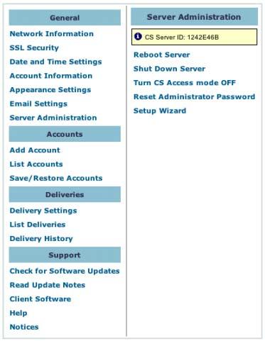 To customize the mail server address: 1 Under General, click Email Settings. 2 Under Mail Server Settings, click Edit.