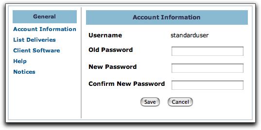 ) Change Password page 5 Enter your new password, and enter it a second time to confirm it.