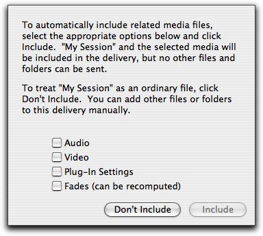 Sending a Pro Tools Session When you send a Pro Tools session, it must be added to an empty delivery (a new Send Wizard).