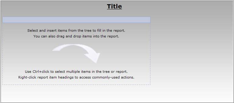 Getting started with Query Studio New reports created in Query Studio contain no data. When you add report items to the report, the items appear as columns in the workspace.