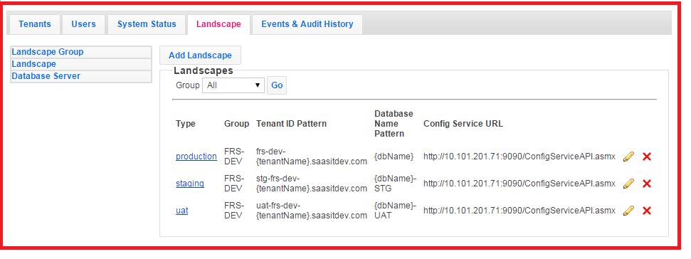 Therefore, on the bottom of "Database Pattern Screen 2" above, you can assign that tenant instance to that landscape.