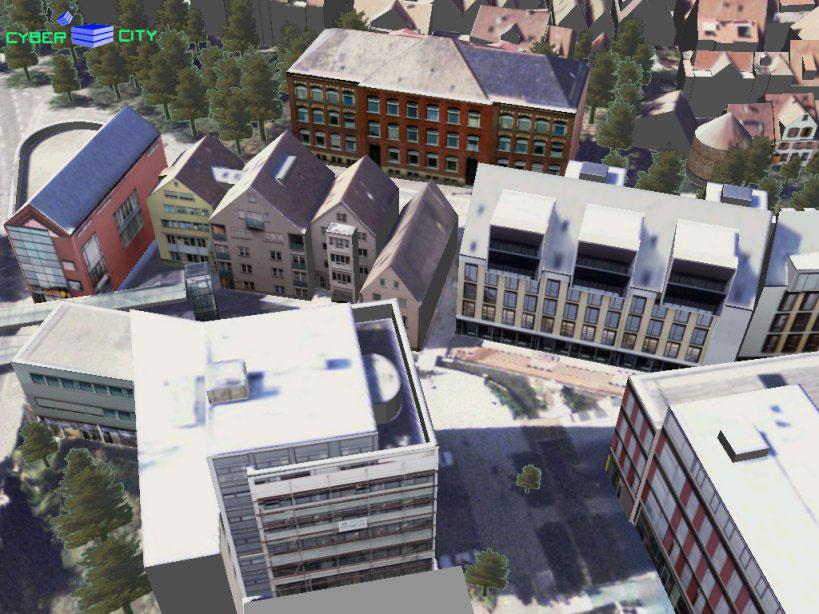4 Figure 6: 3D city model of Reutlingen. Generated with CC-Modeler and CC-VisualStar. Texturing with CC-Mapping.