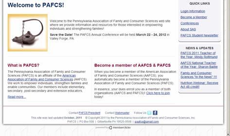 Samples of the PAFCS website to highlight: Every page has a way to