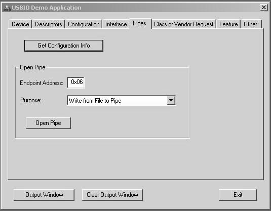 9. Go to the Pipes tab (shown in Figure 6) and click on the Get Configuration Info button. The output window should appear similar to the one shown in Figure 7. SPRA840 Figure 6.