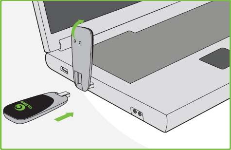 When inserting the Mobile USB into a vertical USB port, the Right Angle Connector is needed.