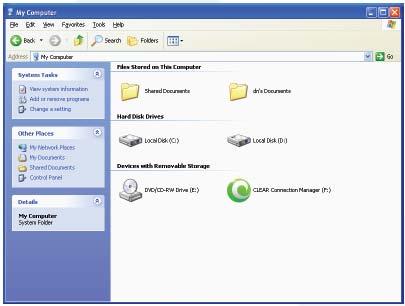 CLEAR Connection Manager Didn t Install Automatically? Installation for WINDOWS XP Go to My Computer. Double click the CLEAR logo.