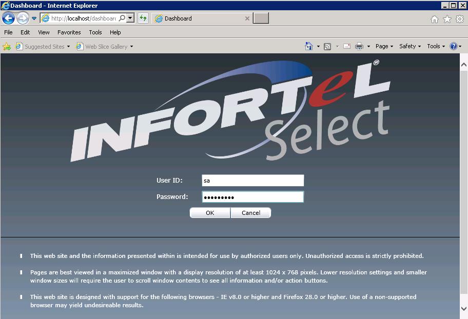 7.3. View ISI Infortel Select Report To view the CDR report, launch a web browser.