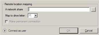 network share in the opened dialog: Click the standard browse button [.