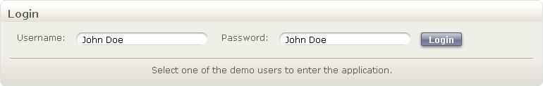 Click on the "Demo Users" button to see the list of the demo users Click on the button