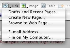 Creating Links to the New Pages Highlight the text in the first Navigation Title created.