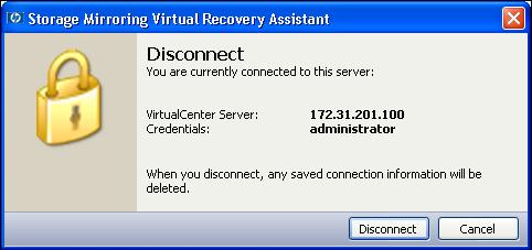 Log off VirtualCenter server Logging off clears the current credentials so that you will be prompted to enter credentials on your next logon.