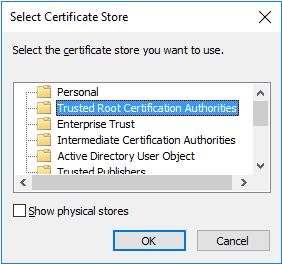 9. Select [Trusted Root Certification Authorities]