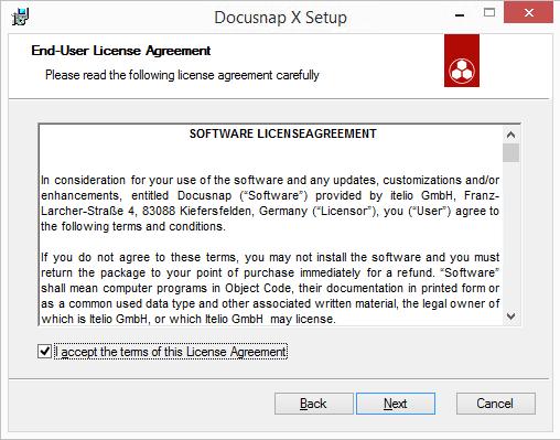 Introduction Page 22 The Next button will only be enabled after license agreement