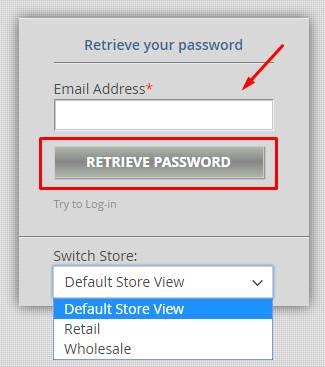 PASSWORD" button to recover