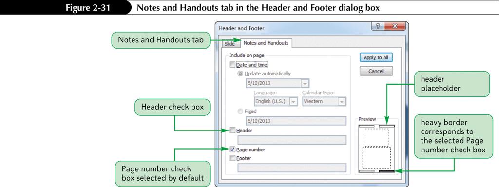 Inserting Headers and Footers on Handouts and Notes
