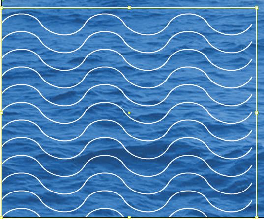 ADOBE ILLUSTRATOR Creative Effects with Illustrator AI 2. Drag a rectangle over the entire area of the waves. It should completely cover the waves and extend just beyond their edges.