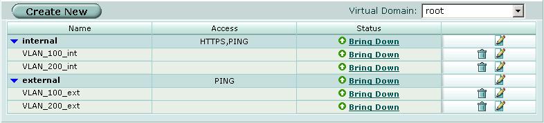 Using VLANs and VDOMs in Transparent mode Example of VLANs in Transparent mode 9 Enter the following information and select OK: Name VLAN_200_ext Interface external VLAN ID 200 Configure other